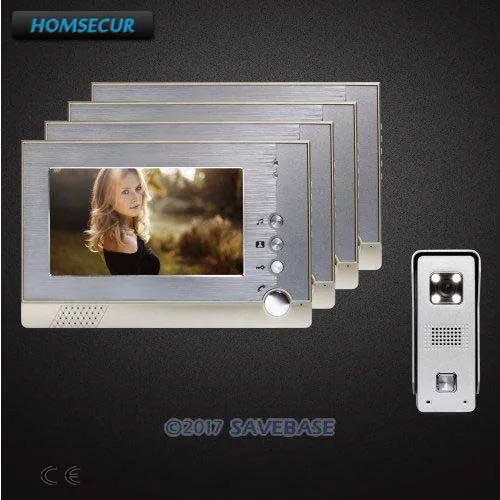 

HOMSECUR 1V4 7" Video Door Entry Phone Call System Sensor-Controlled 4 White LED Lights for Home Security