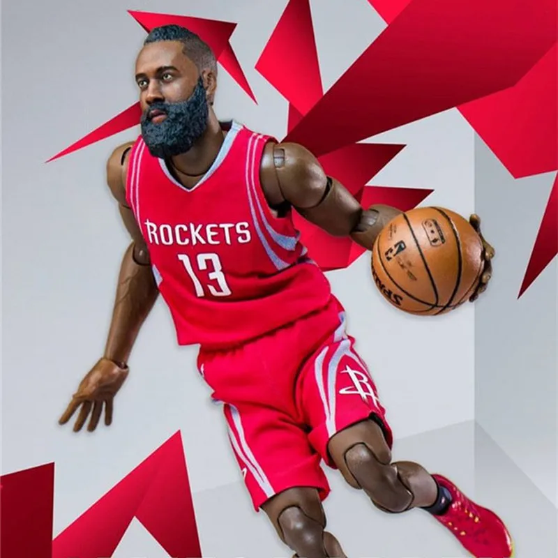 

1:9 scale American Houston Rockets basketball super star Action figures away game No.13 James Harden 22cm model doll toys