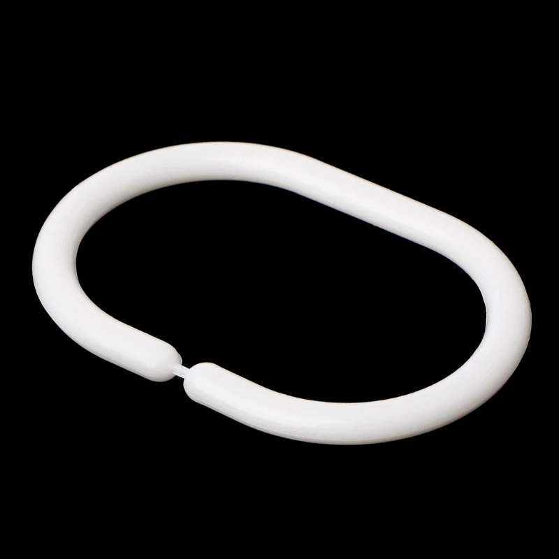 

12Pcs Strong Bendable C Shape Hanging Shower Curtain Rod Ring Hanger White