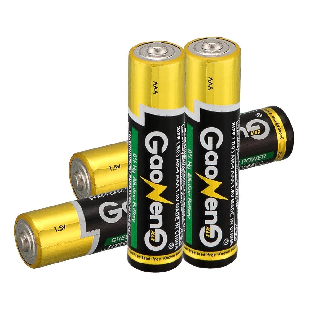 GAONENG 4 pcs LR6 AAA 1.5V Zn Mn Replacement Battery 1.5V Alkaline Batteries Bulk Batteries For