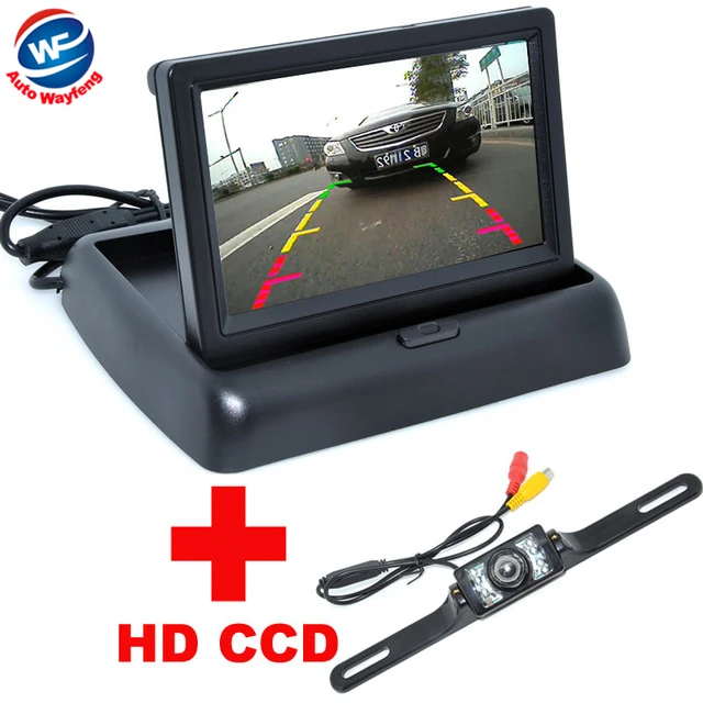 

170 degree wide angle Night Vision Rear View backup Camera+4.3" LCD Foldable hd Monitor Auto Parking Assistance car camera
