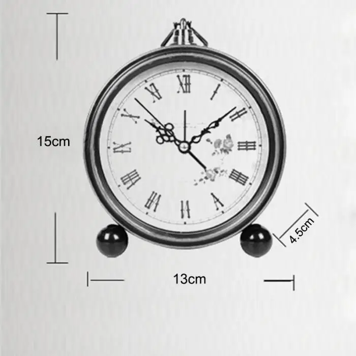 Винтажные часы с будильником, украшение для дома, прикроватные, пробуждение, настольные часы для гостиной, спальни, E2S