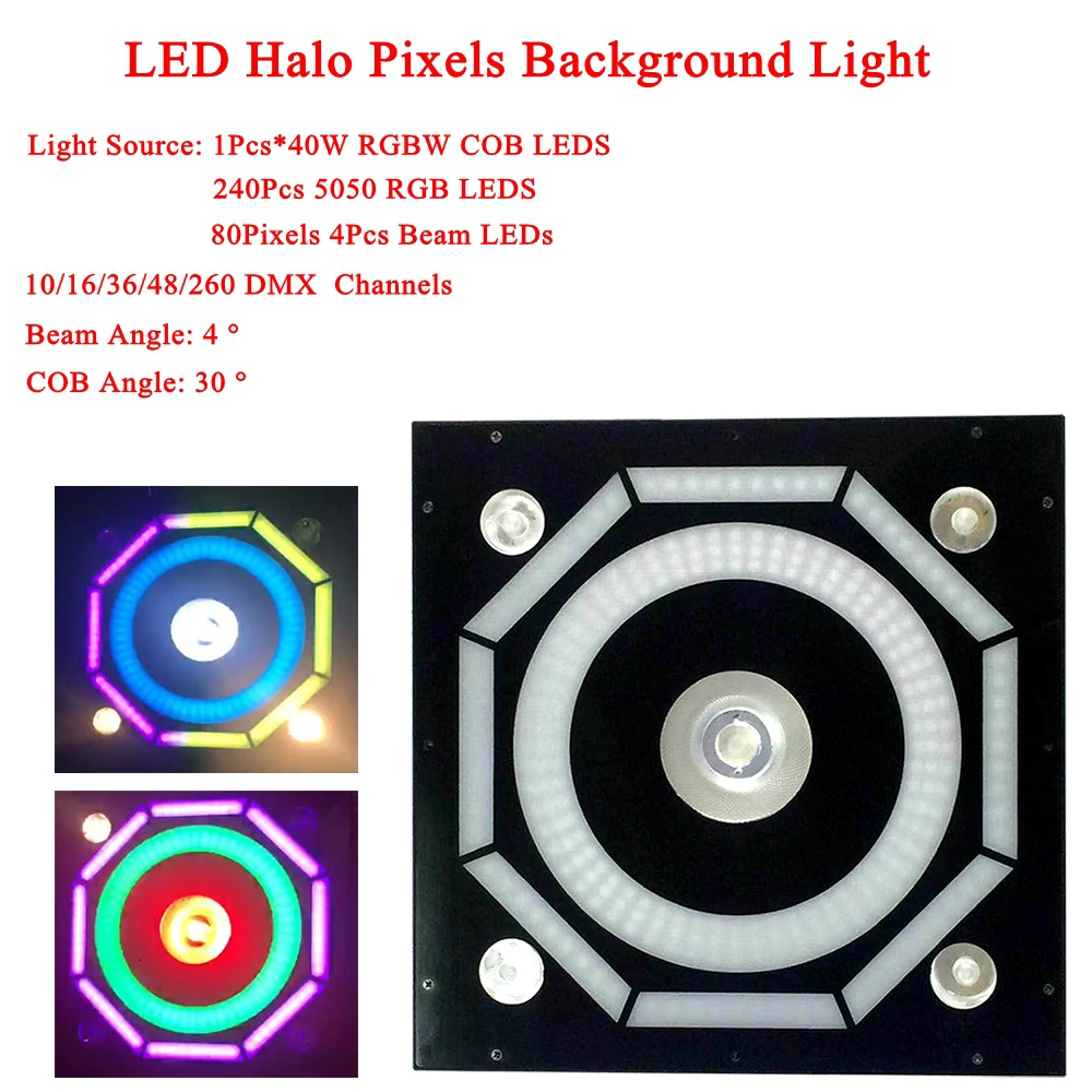 

New Stage Lighting Effect LED Halo Pixels Background Lights Projector Light DMX 512 DJ Dance Bar Xmas Party Disco Night Light