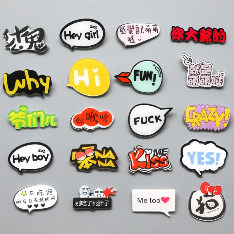 

1 Pcs Word series Cartoon fridge magnets acrylic white board sticker plastic Refrigerator Magnets Kids toy Home Decoration