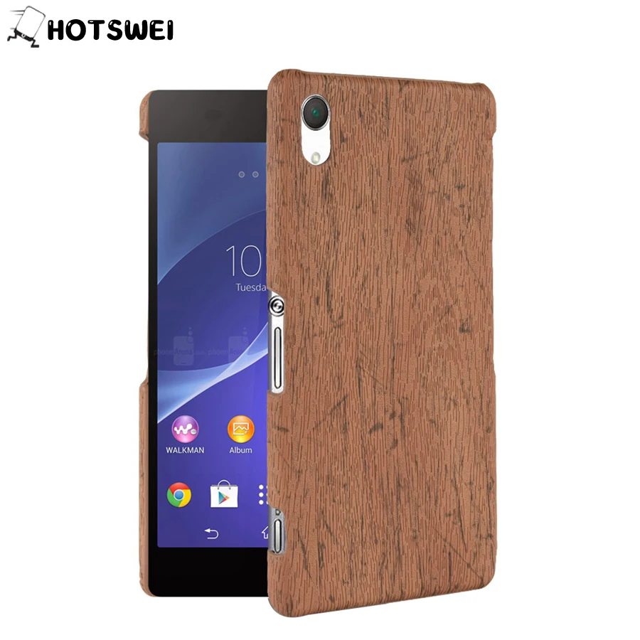 HOTSWEI для Sony Xperia Z3 Z2 чехол 5 2 &quotретро дерево кожа дизайн ПК жесткий пластиковый