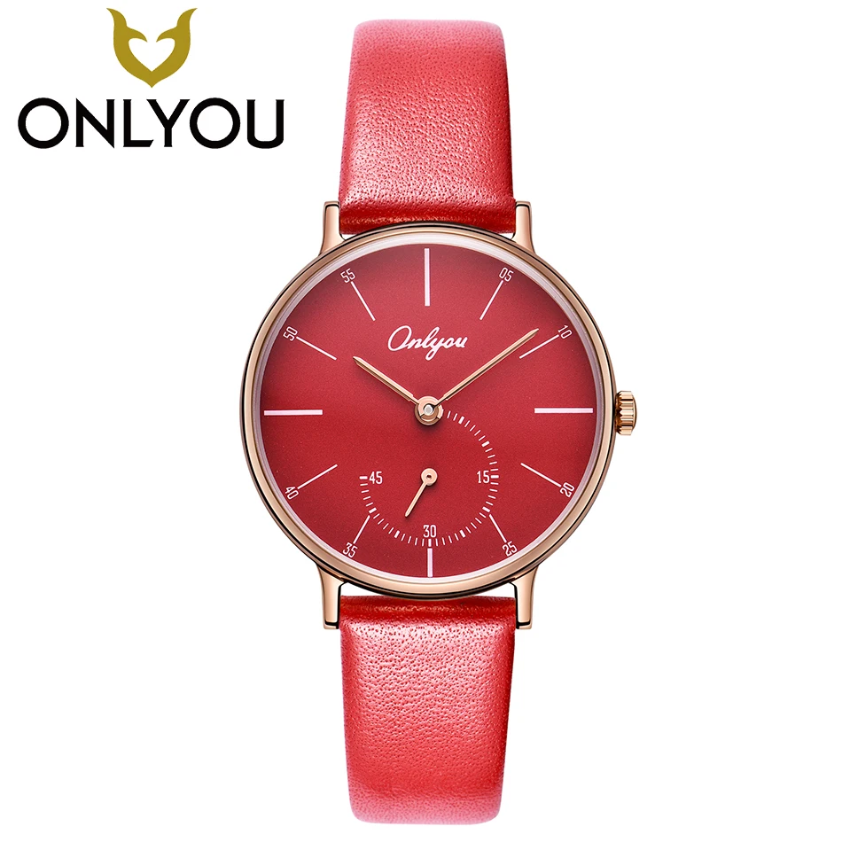 

ONLYOU Top Casual Women Watches Fashion Small Seconds Design Quartz Clock Ladies Simple Wristwatch Four Color To Choose Watches