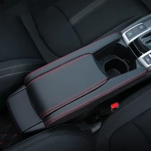 Auto in pelle Bracciolo della Console Box Centro Pad Scatola di Immagazzinaggio Della Copertura Del Manicotto Caso della copertura Opaca Per Honda Civic 10th 2016 2017 2018 Accessori