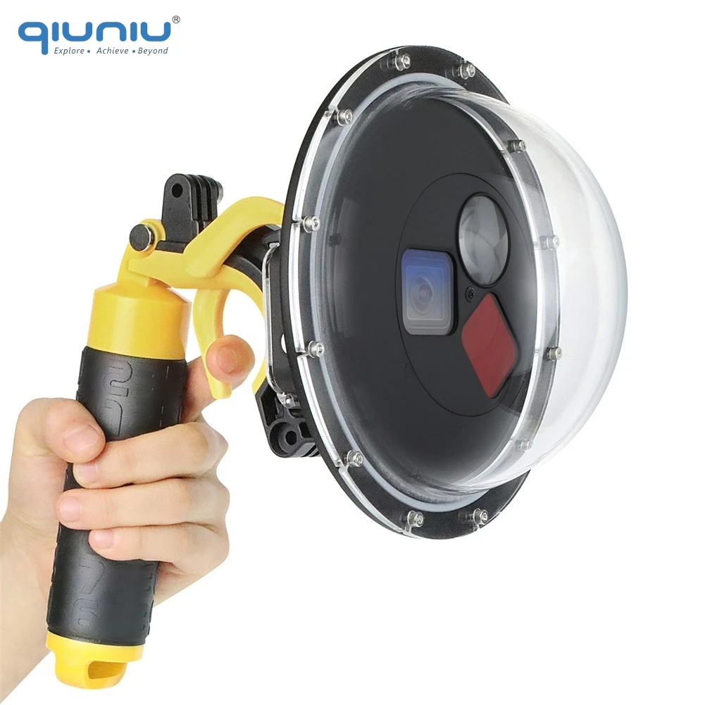 

QIUNIU 60M Underwater Diving Waterproof Case Filter Switchable Dome Port Cover for GoPro HERO 5 6 7 Black Go Pro Lens Acccessory