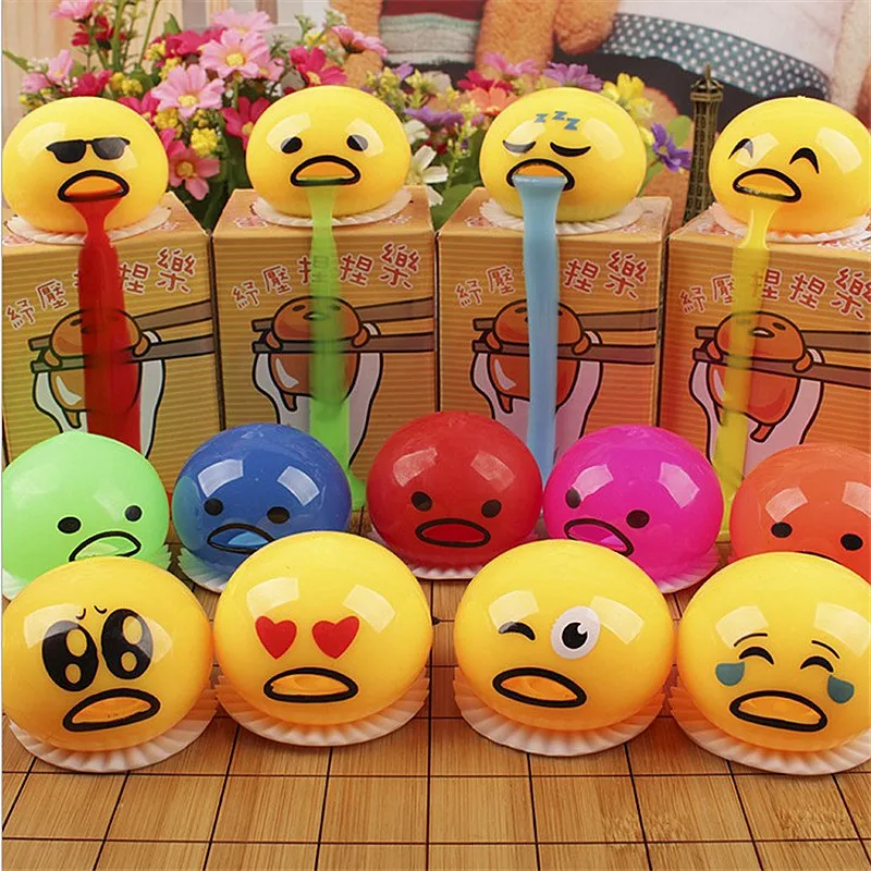 16colors Novelty Gag Cute Toy Spitting Yolk Egg Prank Squeeze Stress