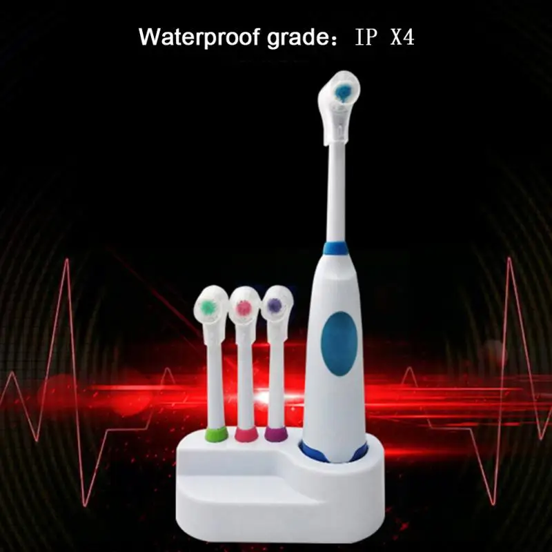 

1 Set High Speed Electric Gentle Toothbrush Waterproof Battery Operated Dental Care Revolving Toothbrush Heads+3 Nozzles Hygiene