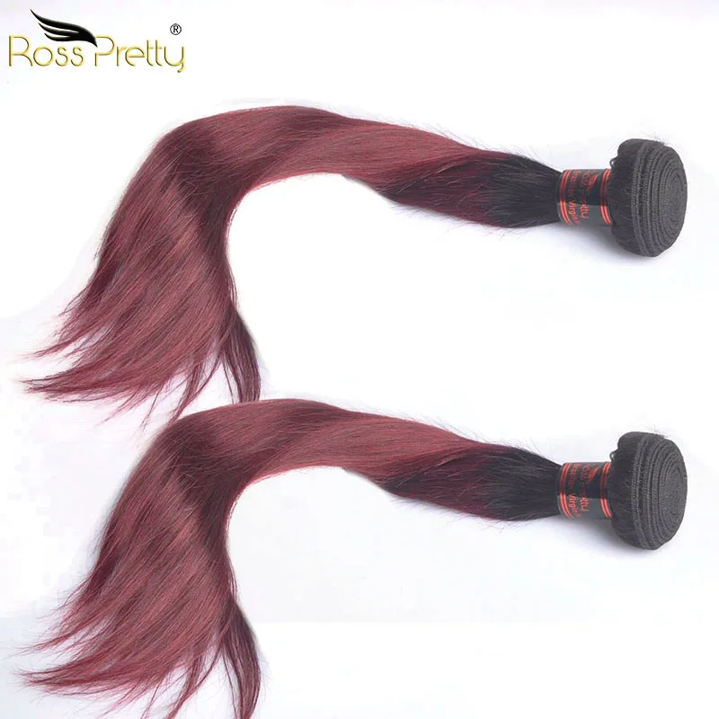 brazilian ombre hair 1b 99j remy straight hair bundles