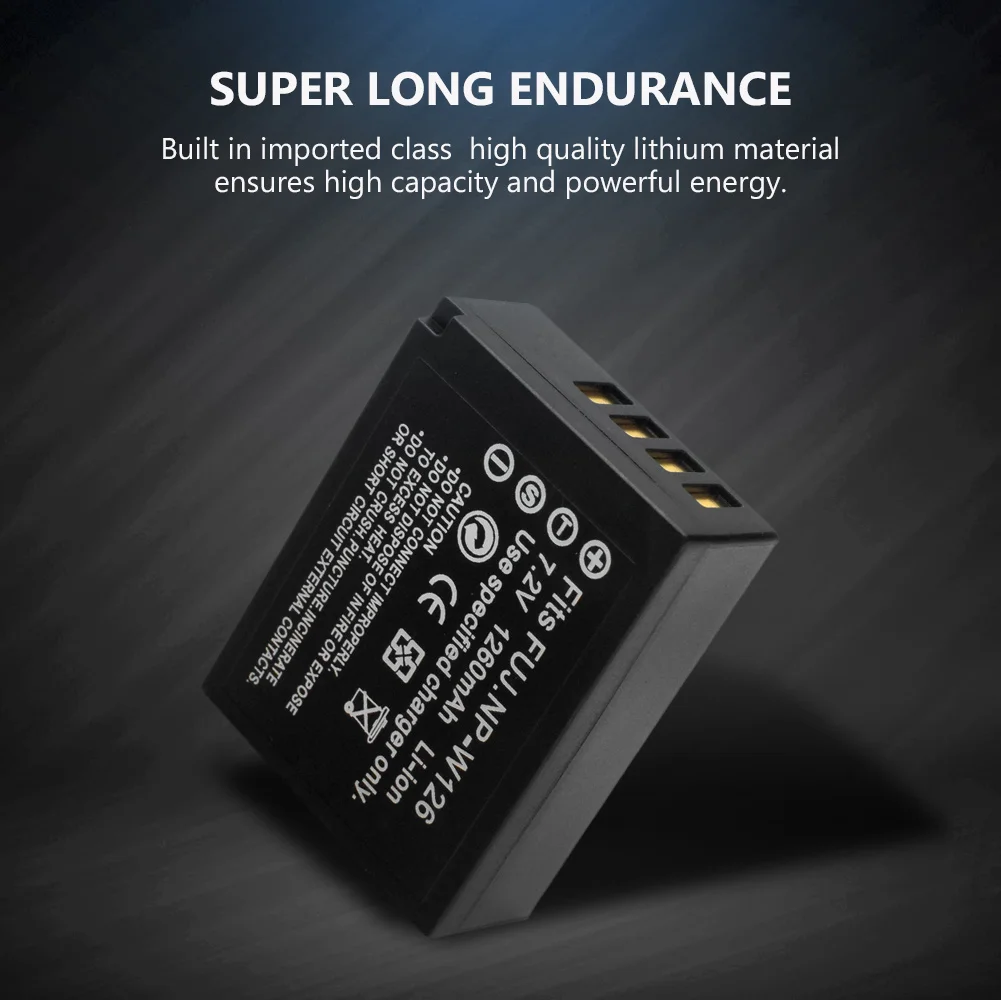 1 PCS Цифровая батарея 1260mAh 7,2 V перезаряжаемые Цифровые Батареи X-Pro1 HS30EXR литий-полимерный NP-W126 для камеры Fuji FinePix - Цвет: 1 PCS