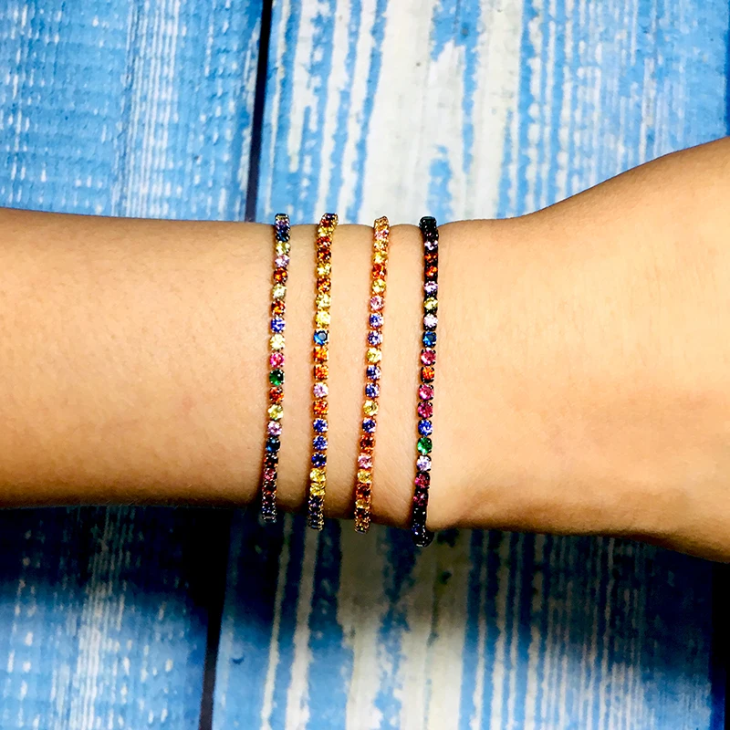 

Noter New Arrival Tennis Bracelets Women Girls Luxusy Multicolor Zirconia Chain Link Braslet Friendship Jewelry Pulseras Mujer