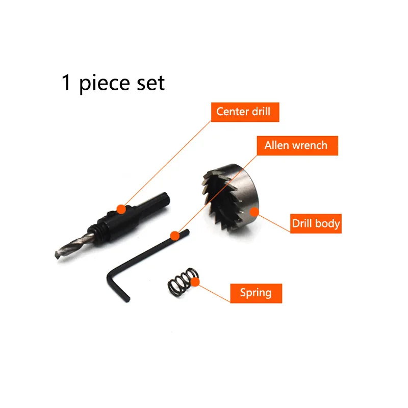 5pcs/ set Carbide Tip HSS Drills Bit Hole Saw Set Stainless Steel Metal Alloy Hand Tool for Wood Steel Cutting16/18.5/20/25/30mm