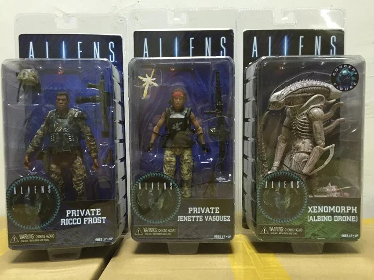 3 вида стилей инопланетянин NECA Series 9 Xenomorph Albino Drone частный Ricco Frost Jenette Vasquez ПВХ фигурка Коллекционная модель игрушки