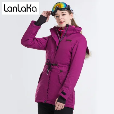 Лыжная куртка для женщин, зимняя водонепроницаемая куртка, высокое качество, новые лыжные куртки для сноубординга, фиолетовые лыжные пальто для женщин - Цвет: Jacket  1