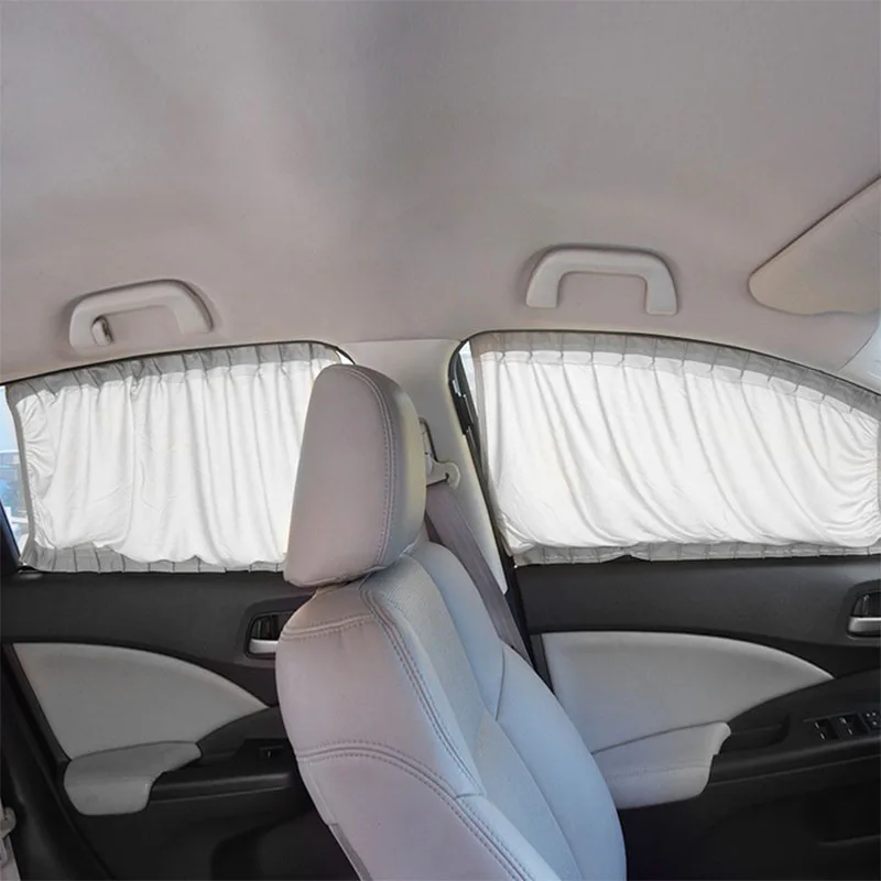 Shade 2 Teile/Satz Auto Vorhang Auto Fenster Sonnenschutz Polyester  Sonnenblende Jalousien Abdeckung Vorne Hinten Fenster Auto Styling 230712  Von 14,32 €