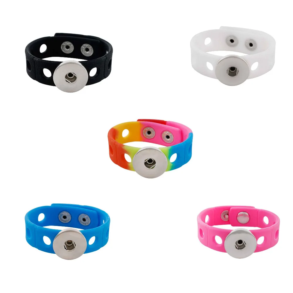 

New fashion snap jewelry Silicone Colorful Bracelet Multi-layer Jewelry fit 18mm snap button charms Bracelet for Children Girls