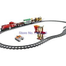 02039 898 шт городские поезда красный грузовой поезд строительные блоки с моторами функция питания модель кирпича Совместимость с 3677