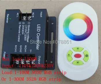 

RF Wireless RGB LED Controller & Remote Touch work with 110v,120v,130v,220v,230v,240v led RGB strip