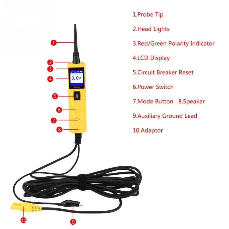 Herramienta de diagnóstico del sistema eléctrico de prueba de voltaje del probador del circuito Automotriz del coche