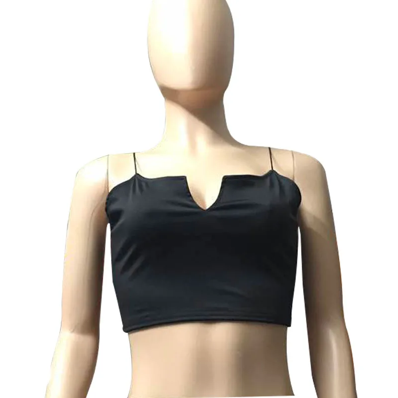 Модные женские туфли Спагетти ремень Slim Fit Жилет Летние Женские однотонные топики Открытый верх без рукавов Топ на бретелях с v-образным вырезом Хай-стрит кроп-топы
