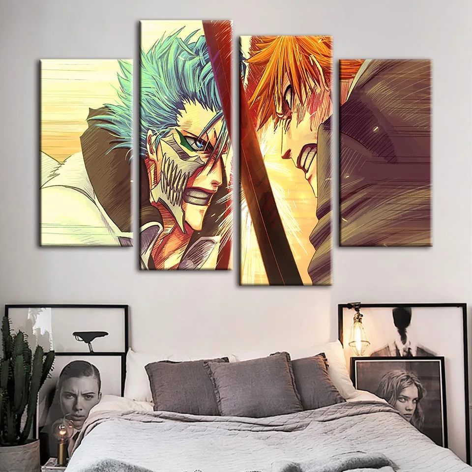 Настенное искусство HD принты холст отбеливатель Grimmjow Ichigo картина аниме