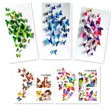 12 шт./партия ПВХ 3D бабочка наклейки на стену наклейки домашний декор плакат для детской комнаты клей для украшения стен Adesivo де Parede