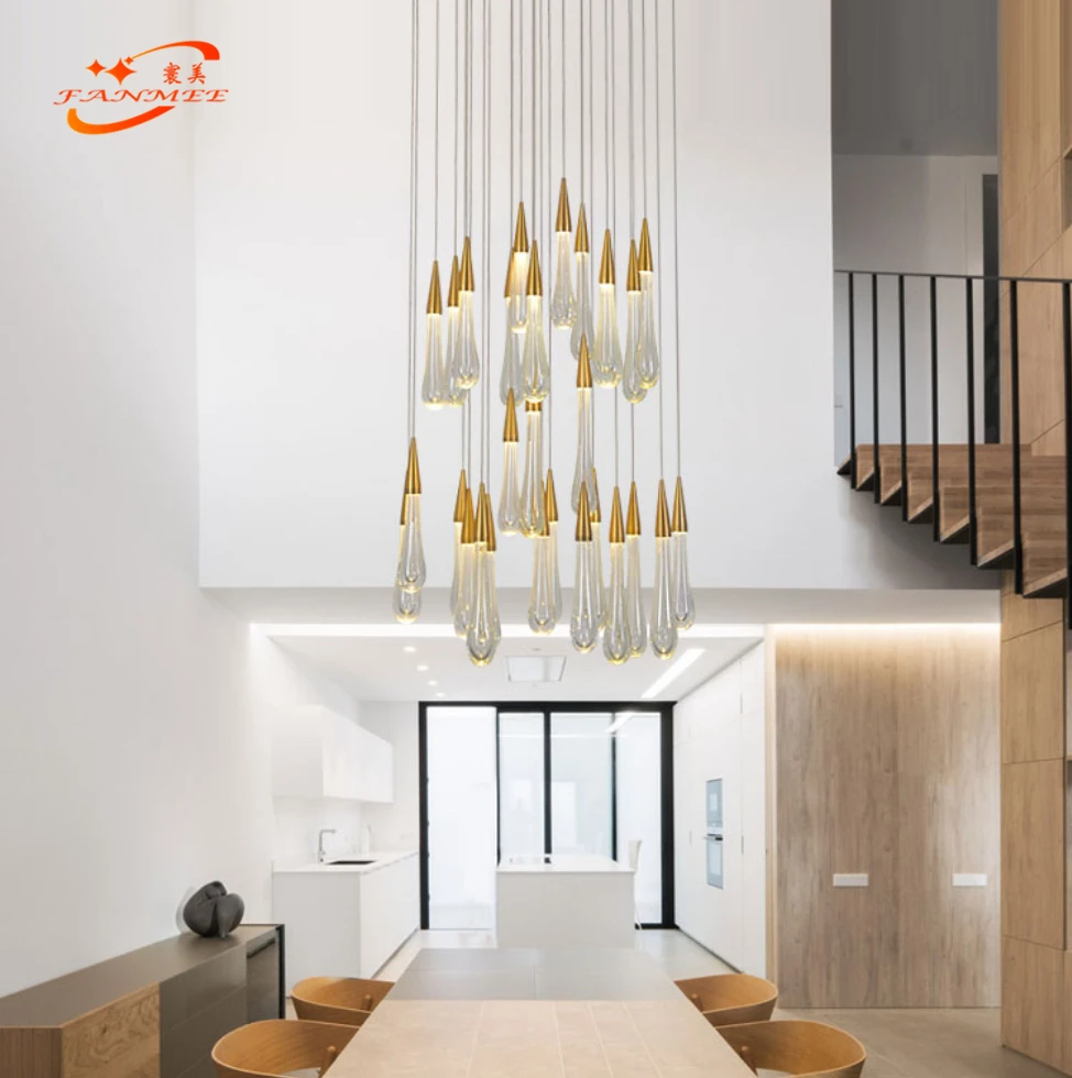 

Modern LED Pendant Light Singal Glass Water Drop Pendant Hanging Light Restaurant Living Dining Room LED Pendant Hanging Lamp