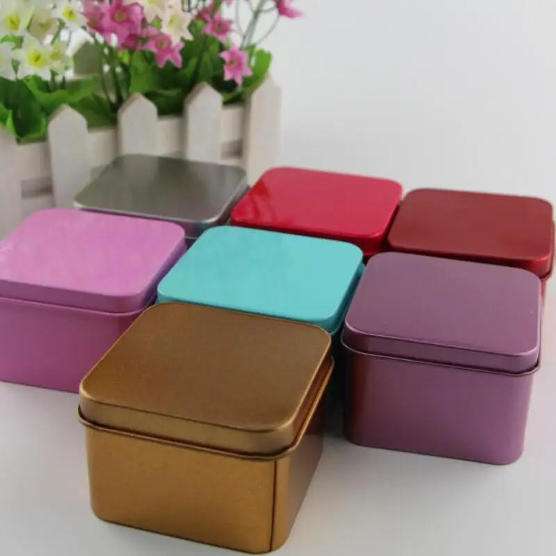 

10pcs/lot High Quality Square Small Gift Box Multiple Colour Tinplate Metal Box Wedding Chocolate Candy Box