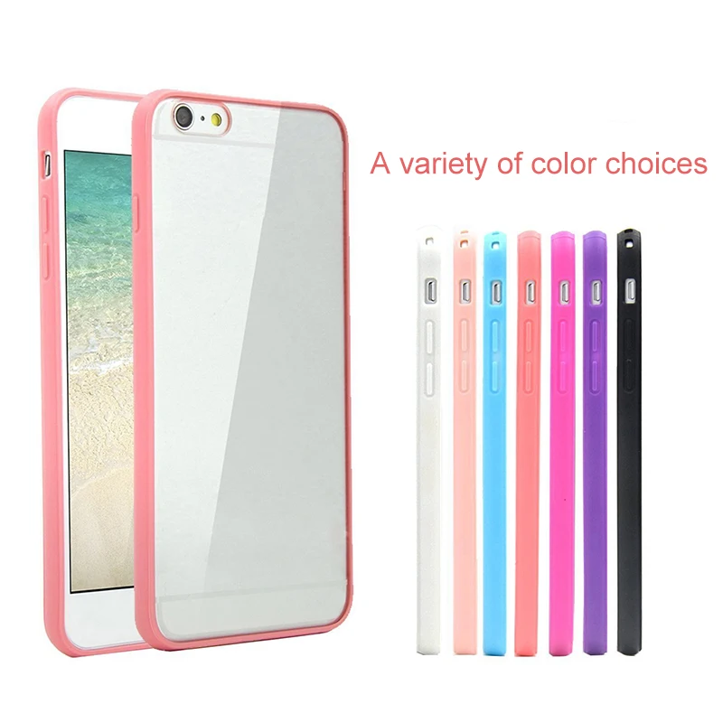 Candy TPU Silicone Bumper Frame Clear Hard Back Case Cover Skin for iPhone 4 4S 5