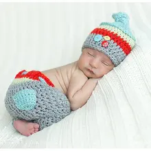 Ручной работы Вязание крючком новорожденного шляпу и Брюки для девочек Комплект новорожденных Опора хлопок