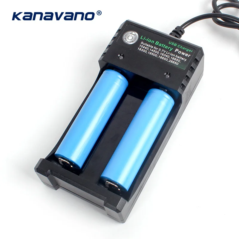 Зарядное устройство Kanavano с 2 слотами USB для 18650 18350 16340 14500 10440 зарядное 3 7 в литий