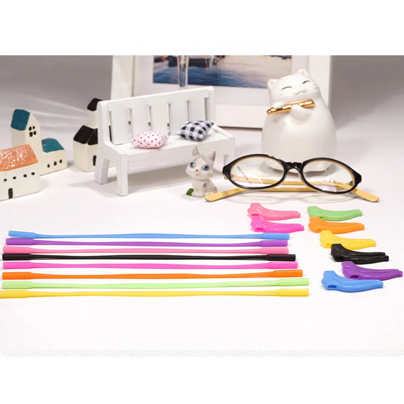 

DAVE Children's Silicone Glasses Rope-Ear Crochet Set Fixed Rope Strap Anti-skid Sleeve Rope Ear Hook Eyeglasses accessories