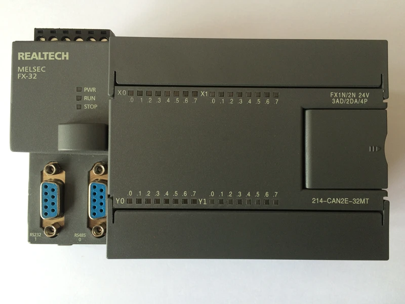 

FX1N FX2N 32MR 32MT 3AD 2DA PLC Controller with Case, Analog RS485 Modbus RTU for Mitsubishi FX