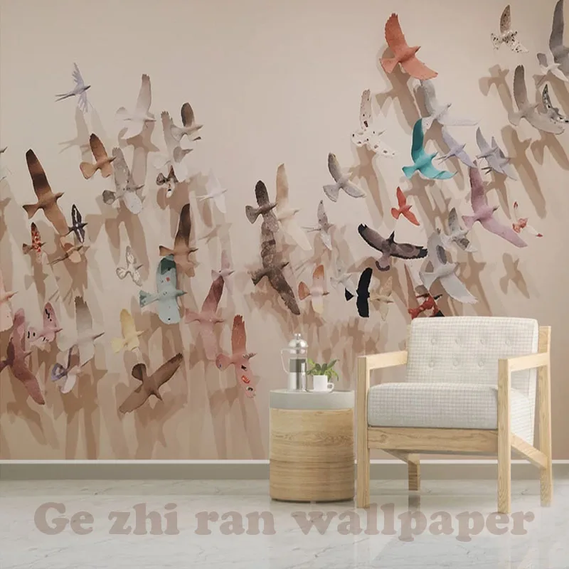 

Custom Photo Mural Wallpaper 3D stereoscopic flock of birds livingroom bedroom TV sofa backdrop WallPaper papel de parede