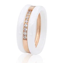 Belleza de primavera moda cubic zirconia piedra anillo titanium anillos de cerámica para las mujeres mujer grande ancho anillos de lujo
