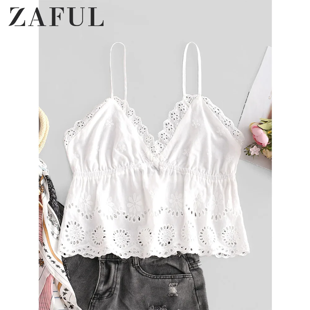 Женский укороченный топ на тонких бретельках ZAFUL Летняя короткая рубашка с