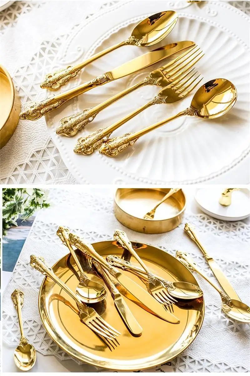 Vintage Western Gold Plated Cutlery (16)