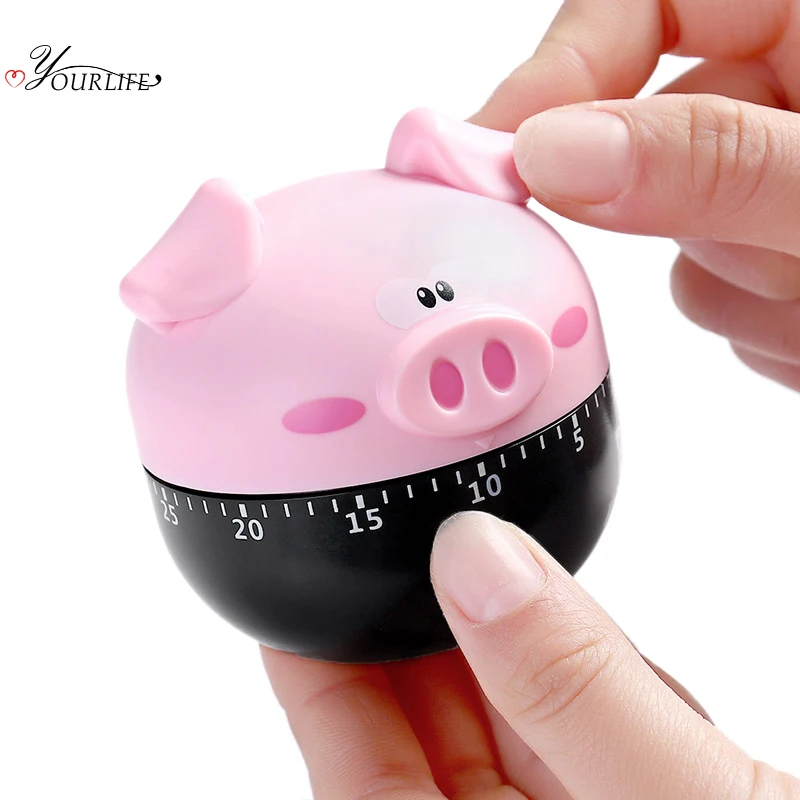 

OYOURLIFE Mini Cartoon Mechanical Timer Alarm Clock Kitchen Cooking Egg Countdown Dial Timers Set Time Reminder Kitchen Clock