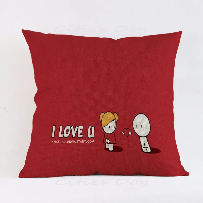 Счастливый День святого Валентина благословения красный любовь узор Наволочка Home декоративная диванная подушка крышка подруга жены