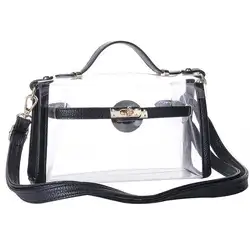 Прозрачная сумка через плечо сумка кошелек для женщин Регулируемый ремень, черный