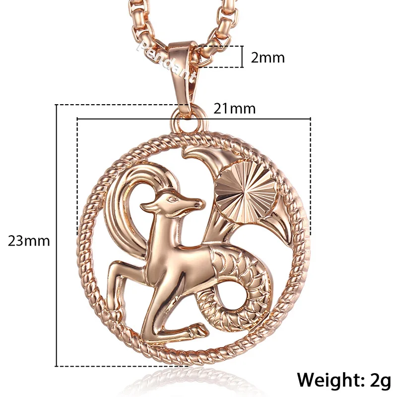 Davieslee ожерелье с подвеской со знаком зодиака для женщин и мужчин, Женское Ожерелье s 12, Созвездие 585, розовая подвеска, позолоченный подарок LGPM21 - Окраска металла: Capricornus GP260