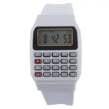 2016 Hot Sale Women Men Silicone Wrist watches Multi-Purpose Date Time Electronic Calculator reloj mujer Good-looking JUN 21