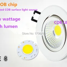 50 шт./лот 3 Вт 5 Вт 7 Вт cob светодиодные светильники Холодный/теплый белый светодиодный светильник белый корпус Встраиваемая Лампа AC 110 В 220 В