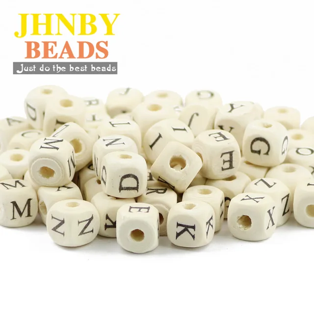 JHNBY, 52 Uds., cuentas de madera cuadradas de 10mm, letras A ~ Z, alfabeto, joyería cuentas sueltas para DIY, hecha A mano collar y pulsera de madera, accesorios JHNBY, 52 Uds., cuentas de madera cuadradas de 10mm, letras A ~ Z, alfabeto, joyería cuentas sueltas para DIY, hecha A mano collar y pulsera de madera, accesorios
