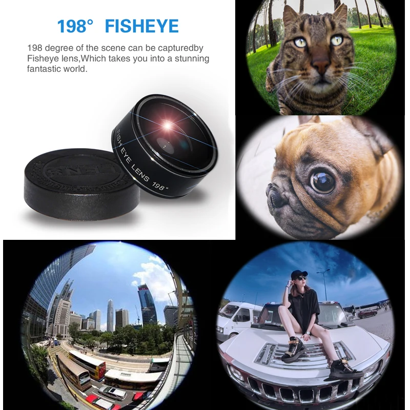 Универсальный зажим 3 в 1 HD рыбий глаз камера Макро широкоугольный объектив для телефона для iphone 11 pro 8 7 6 6s для Xiao mi redmi note 7 mi 9
