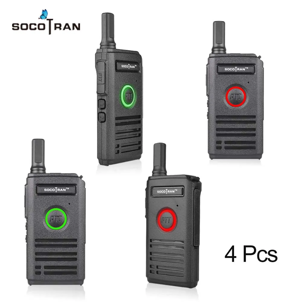Портативная мини рация 4 шт./лот ультратонкая двойная PTT UHF 400 470 МГц 16 каналов 2 Вт