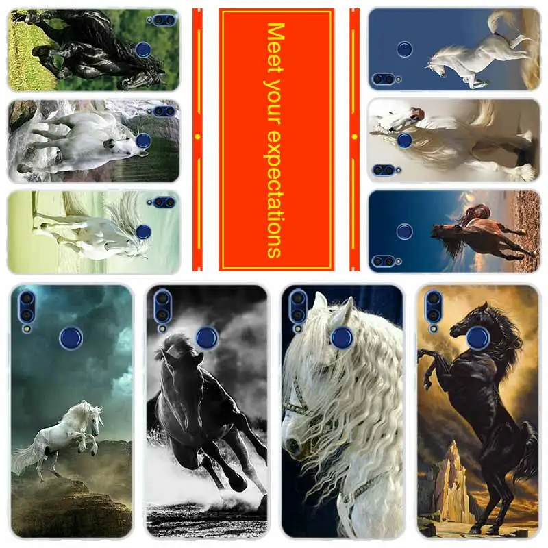 

Phone for HUAWEI Honor 10 9 i lite Cover Honor 8X a max 9lite 7 6 X 7a pro V20 Play Cover Case Beautiful Horses Running