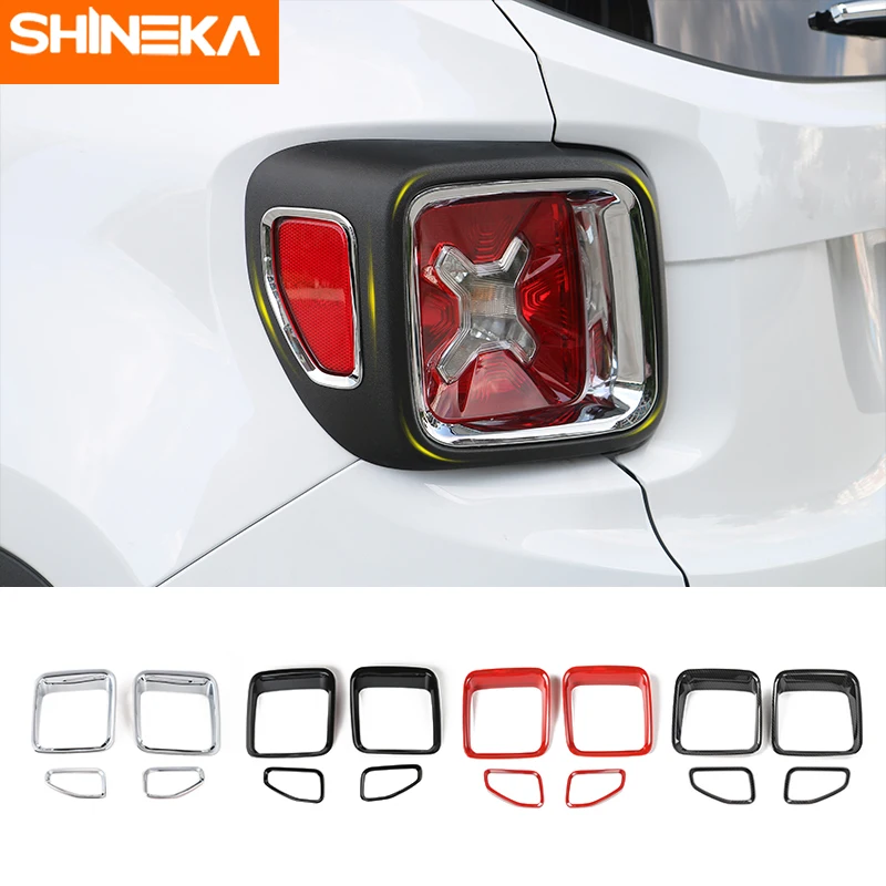 

SHINEKA For Jeep Renegade 2016-2018 Car Exterior ABS Tail Light Guard Decoration Cover Stickers Accessories For Jeep Renegade